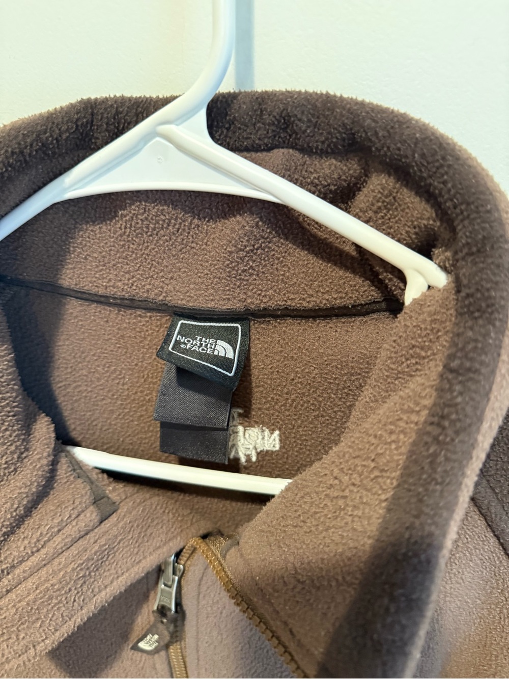 The North Face Men’s Medium Brown Full Zip Fleece Jacket Colorblock - Picture 2 of 3